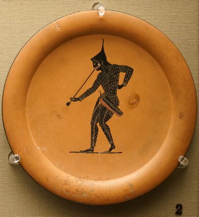 Black-figured plate, made in Athens by Greek School