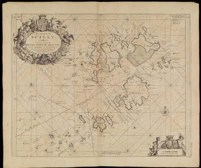 Chart of Scilly Isles, c.1693 by Greenvile Collins