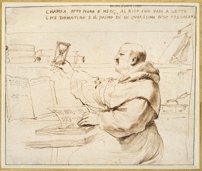 Caricature of Fra Bonaventura Bisi, 1655-1659 by Guercino