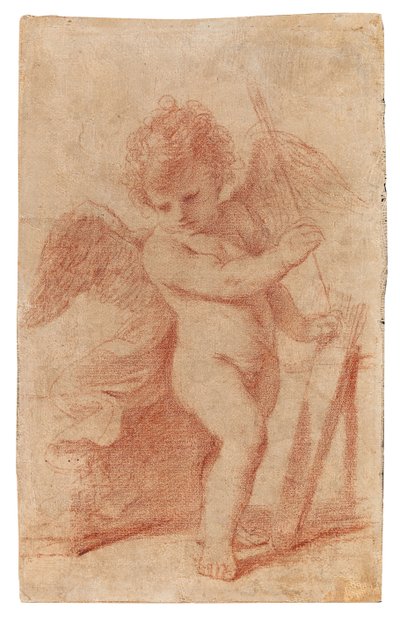 Cupid Putting an Arrow Away in His Quiver by Guercino