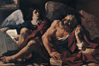 Saint Matthew and the Angel by Guercino