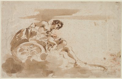 Venus and Cupid in a Chariot by Guercino