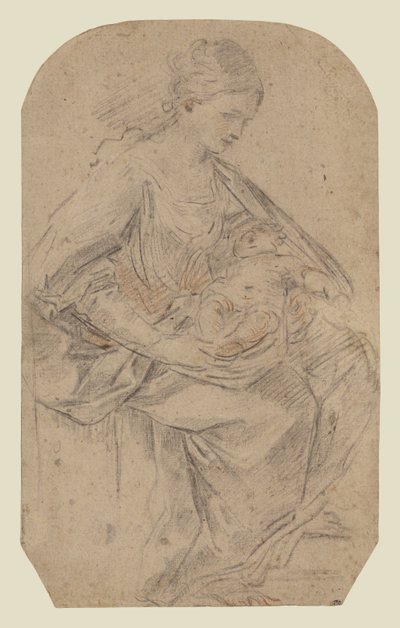 Nativity (front); Turbaned Woman (back) by Guido Reni