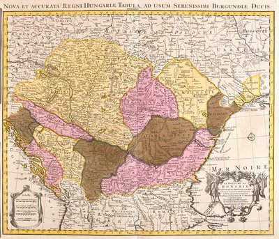 Map of the Kingdom of Hungary (etching) by Guillaume Delisle
