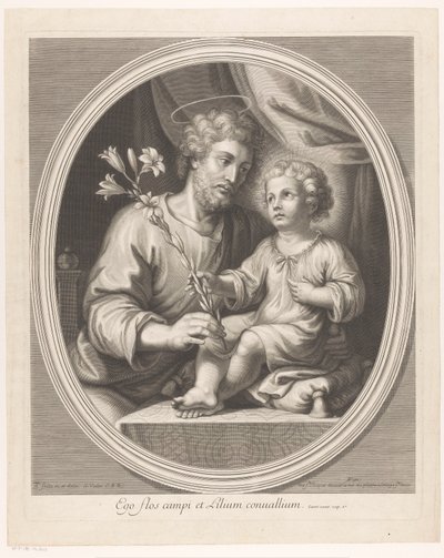 Christ Child Hands a Lily to Saint Joseph by Guillaume Vallet