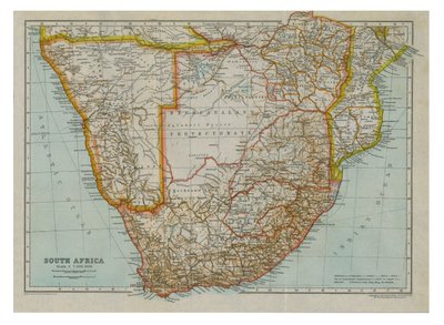 Map of South Southern Africa by Gull Engraving Company