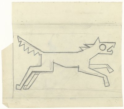 Dog Running to the Right by Gust van de Wall Perné