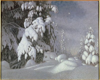 Winter Moonlight by Gustaf Edolf Fjaestad