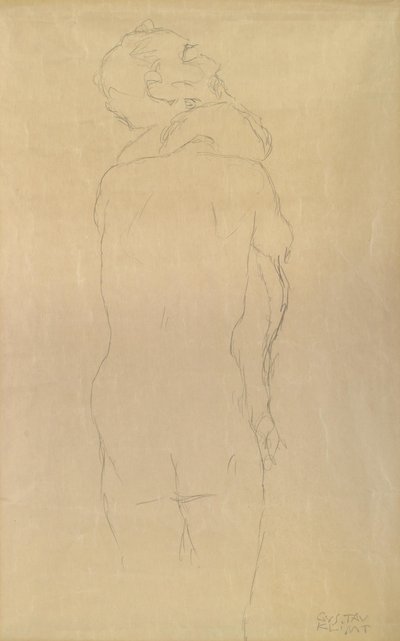 Adam and Eve Study by Gustav Klimt