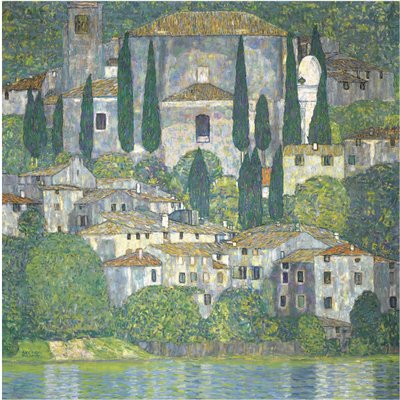 Church in Cassone (Landscape with Cypresses) by Gustav Klimt