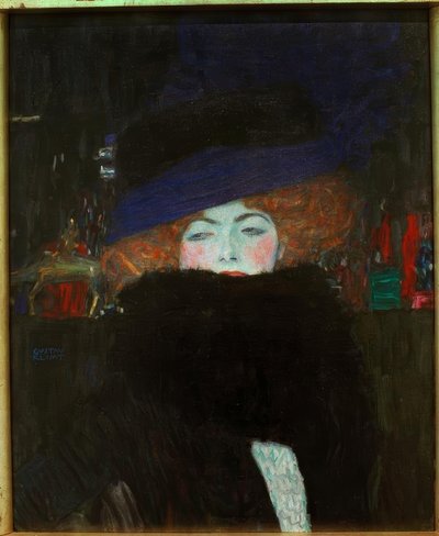 Lady with Hat and Feather Boa by Gustav Klimt