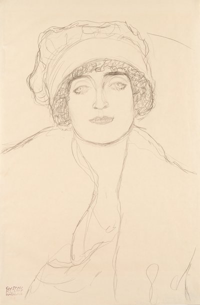 Portrait in a Hat by Gustav Klimt