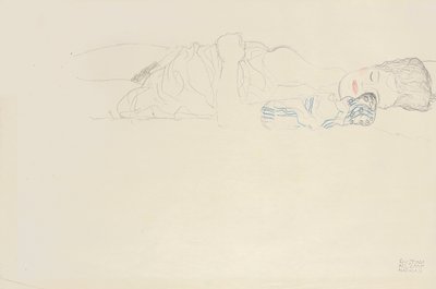 Reclining Half Nude to the Right by Gustav Klimt