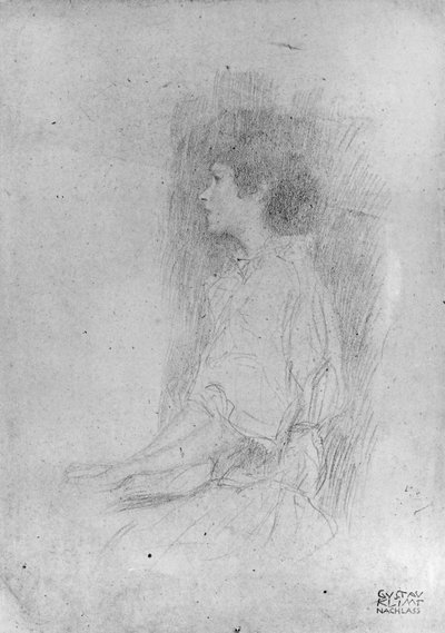 Seated Girl in Shadow by Gustav Klimt