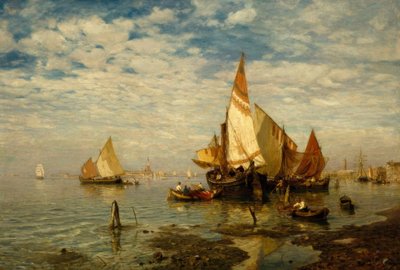In the Lagoon near Venice by Gustav Schönleber