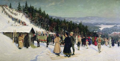 Ski Competition in Fjelkenhill by Gustav Wentzel
