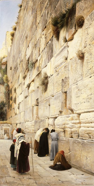 The Wailing Wall, Jerusalem by Gustave Bauernfeind