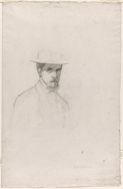 Self-Portrait with a Hat by Gustave Caillebotte