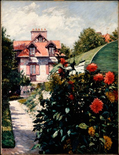 The Dahlias, Petit Gennevilliers Garden by Gustave Caillebotte