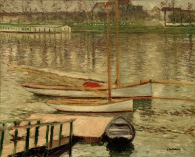Sailboats at Anchor on the Seine by Gustave Caillebotte