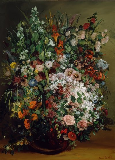 Bouquet of Flowers in a Vase. 1862 by Gustave Courbet