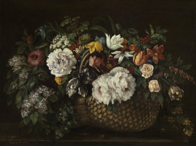 Flowers in a Basket by Gustave Courbet