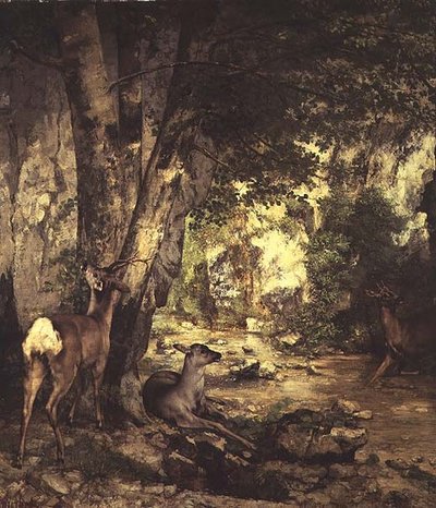 La Remise des Chevreuils (detail) by Gustave Courbet