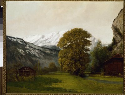 Landscape in Interlaken, Switzerland by Gustave Courbet