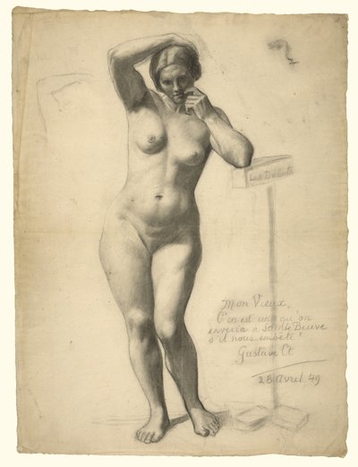 Standing Female Nude by Gustave Courbet
