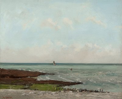 Washerwomen at Low Tide, Étretat. 1866 or 1869 by Gustave Courbet