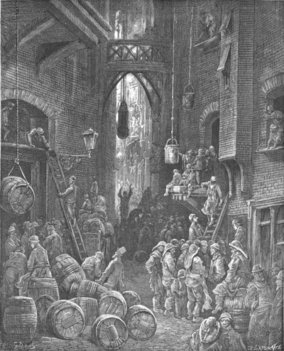 A River Side Street, 1872 by Gustave Dore