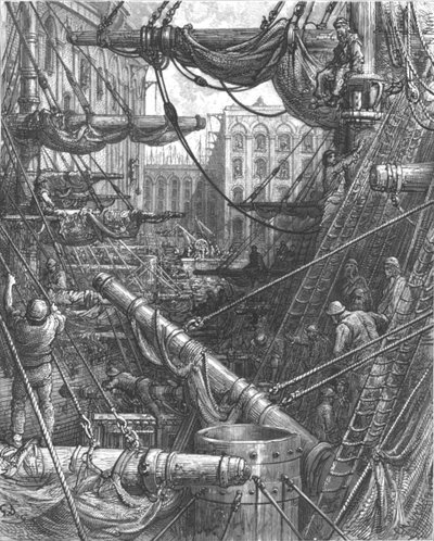 Inside the Docks, 1872 by Gustave Dore