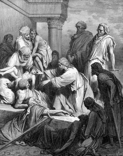 Jesus healing the sick by Gustave Dore