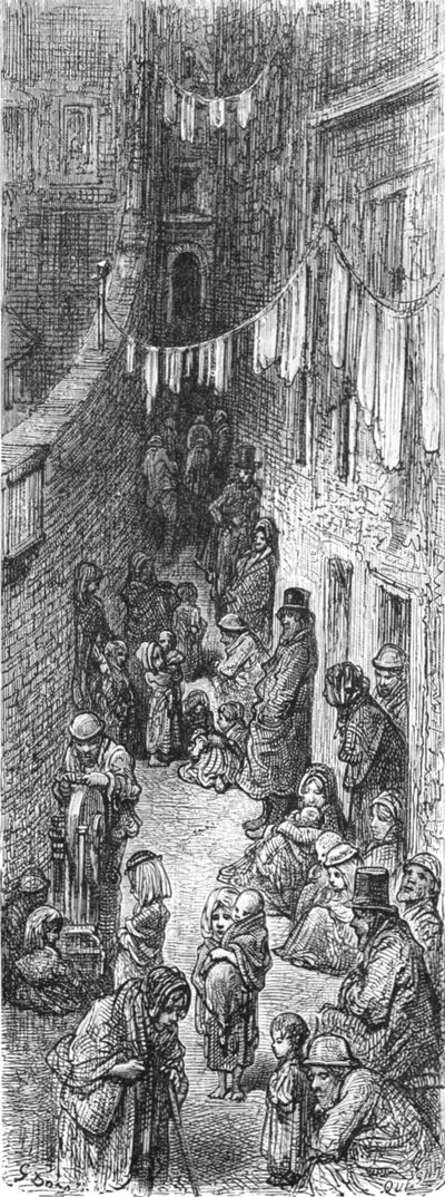 Orange Court - Drury Lane by Gustave Dore