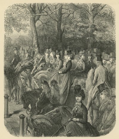 Rotten Row, Hyde Park, London by Gustave Dore