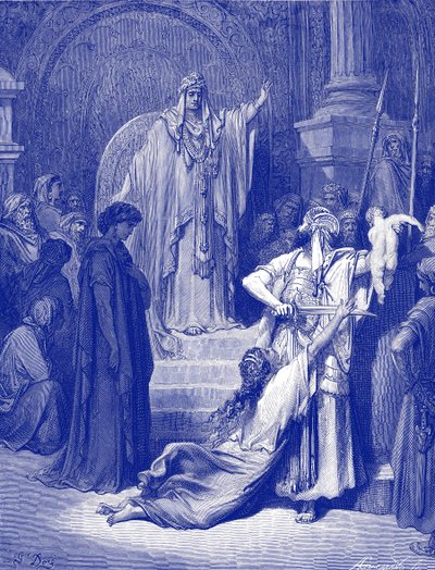The judgement of Solomon - Bible by Gustave Dore