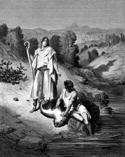 Tobias with the Archangel Raphael, 1865-1866 by Gustave Dore