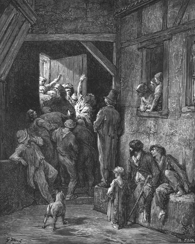 Turn Him Out! - Ratcliff, 1872 by Gustave Dore
