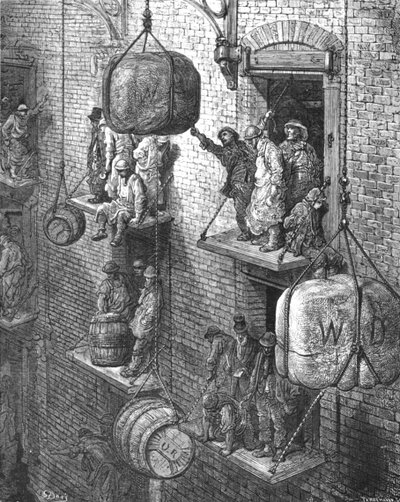 Warehousing in the City, 1872 by Gustave Dore
