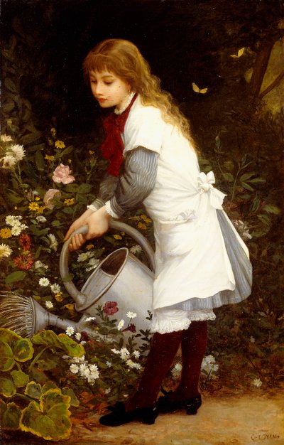 Young Girl in a Garden by Gustave Doyen