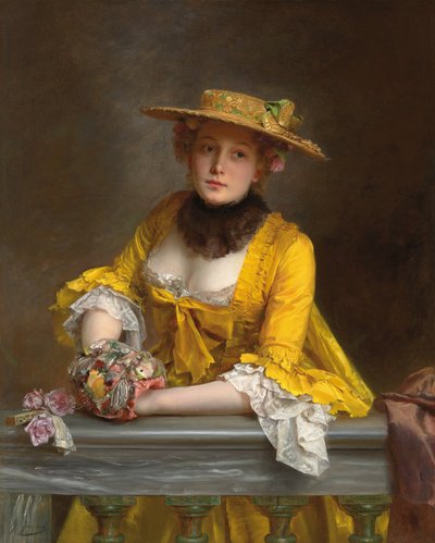 The Yellow Dress by Gustave Jacquet