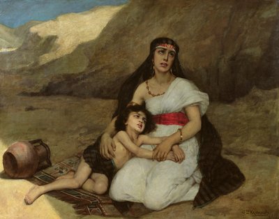 Arabic Woman and Her Child by Gustave Krabansky