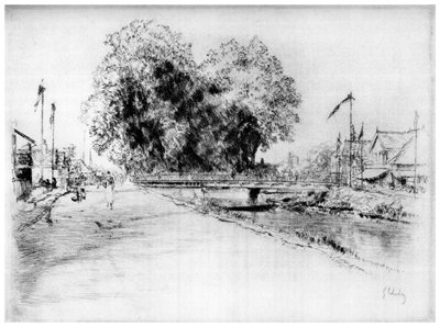 Canal at Troyes, c1880-1930 by Gustave Leheutre