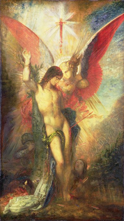 St. Sebastian and the Angel, c.1876 by Gustave Moreau