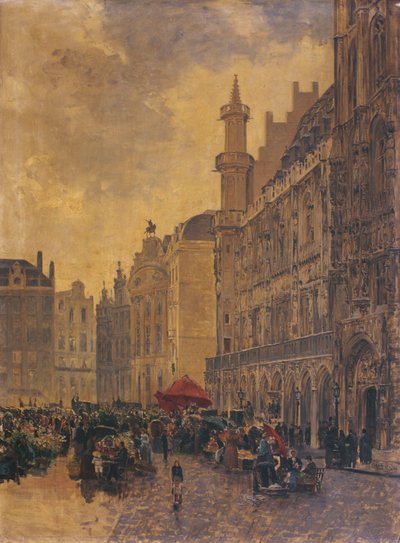 The Grande Place in Brussels by Gustave Walckiers