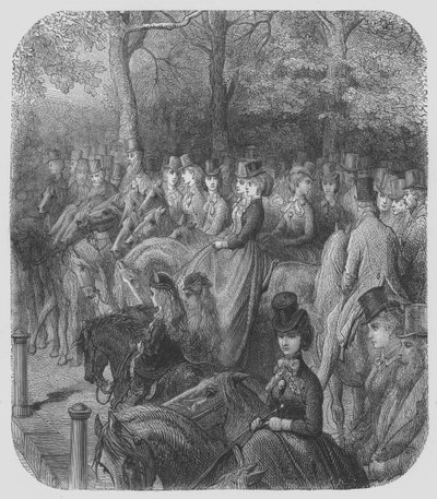 Hyde Park, The Amazons by Gustave after Dore