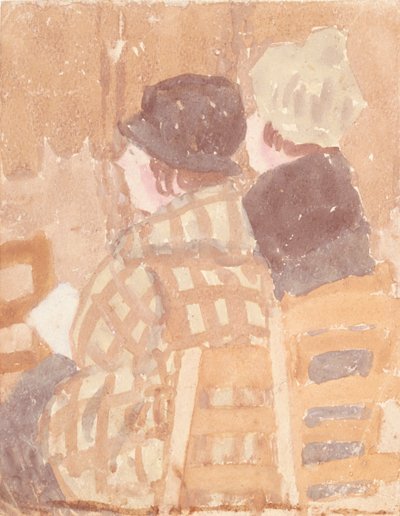 Two Women Seated in Church by Gwendolen Mary John