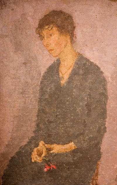 Woman Holding a Flower by Gwendolen Mary John