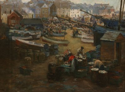 Packing Fish, St. Ives, c.1910 by Gwendoline Margaret Hopton