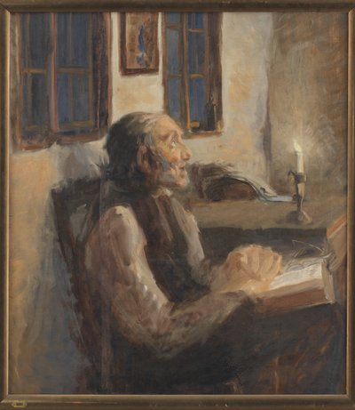 The Old Man by the Candlelight by H.A. Brendekilde
